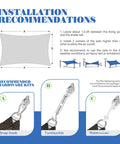 7 By 10 Ft Sun Shade Sail Rectangle Canopy installation guide with hardware kits including snap hook, turnbuckle, and rope.