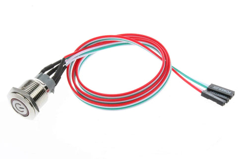 16mm Chassis Switch Metal Button Switch With 22 Inch Extension Cable In Red Yellow Blue Green On Off For ATX Power Supply And Computer DIY Projects