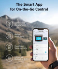 Smartphone app interface for Solix BP1000 Expansion Battery 1056Wh LiFePO4 With 10 Year Lifespan And 3000 Cycles displayed outdoors