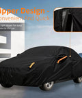 All Weather Heavy Duty Outdoor Car Cover For Exterior Protection, Premium Sedan Shield 186 To 193 Inches, With Sun Visor