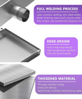 Heavy Duty Stainless Steel Condensate Drain Pan showing welding process and edge design features for leak-proof functionality.