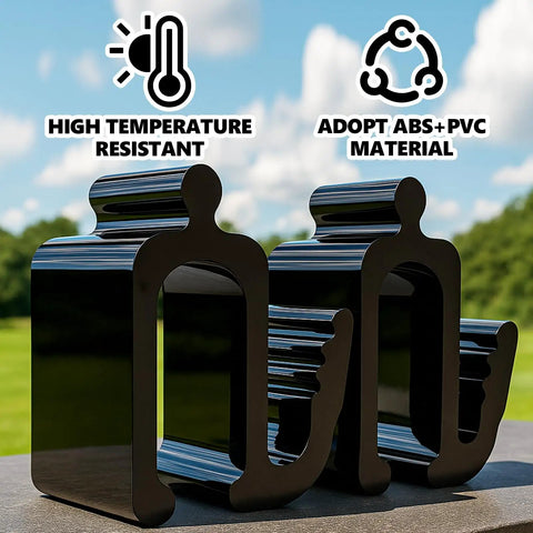 Wagon Side Hooks Upgrade Heavy Duty 30Kg Capacity Must Have Two Pack For All Wagons Stroller Hooks Space Saving Travel Organizer And Non Slip Grip For Bags And Accessories, showing black hooks with temperature resistance and ABS+PVC material text.