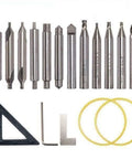 Milling Drill Bit Set High Hardness Sleeve Vertical Spare Parts Tool 17 Piece Kit with bits, sleeves, and accessories