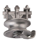 Heavy Duty 5 Inch Pipe Track Gate Rollers For Chain Link Gates Compatible With 1 7 Eighth Inch Post, galvanized steel detail view