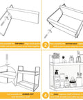 Assembly steps for Two Tier Wooden Coffee Bar Organizer For Countertop And Corner Spaces Multifunctional Coffee Station.