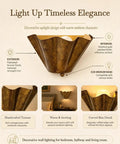 QUOLM Vintage Bronze Wall Sconce, Scalloped Uplight Wall Lamp, E26 with decorative bowl shade and textured bronze finish.