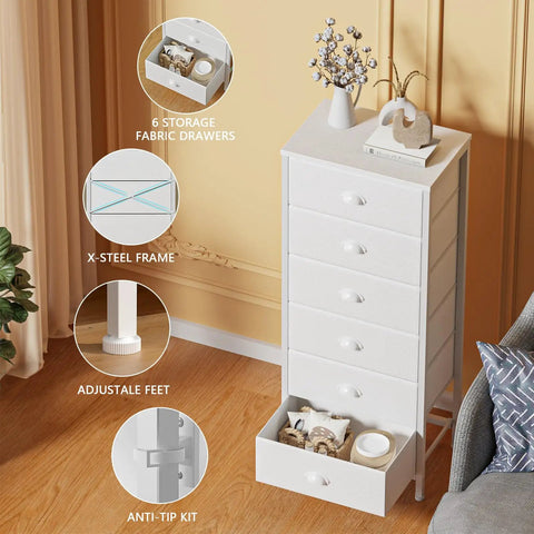 white tall dresser for bedroom White Tall Dresser With Vertical Storage, ✓