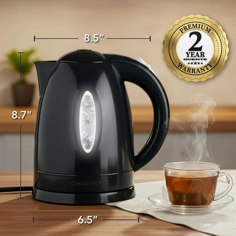 Electric Kettle 1.7 Liter Fast Boil Water Heater For Coffee Or Tea BPA Free With Water Level Gauge Auto Shut Off Boil Dry