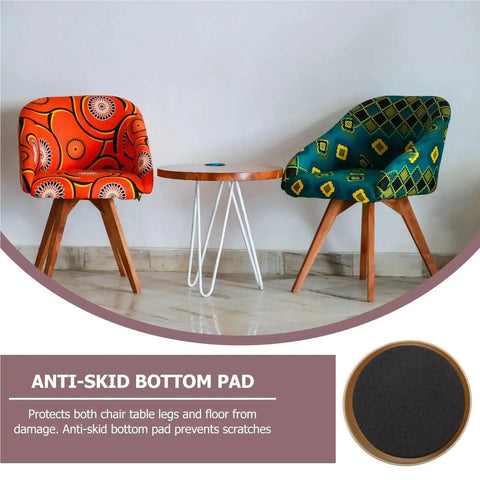 Heavy Duty Furniture Sliders For Hardwood Floors And Carpets 100 Pack Eva Moving Pads serve as anti scratch glide protectors under colorful chairs.