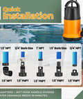 Hella Strong Submersible Sump Pump And Portable Utility Water Transfer Setup With 25 Foot Hose and adapters for quick installation.