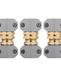 Top Rated 3 Pack Garden Hose Repair Kit With Aluminum Alloy Fittings For Quick Leakproof Connections And Super Durable Outdoor Maintenance That Works Like Magic. Three gray aluminum hose repair connectors