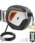 Heavy Duty Retractable Extension Cord Reel With Lighted Triple Tap, 50FT 14AWG 3C SJTOW Power Cord, Garage Ready Mount