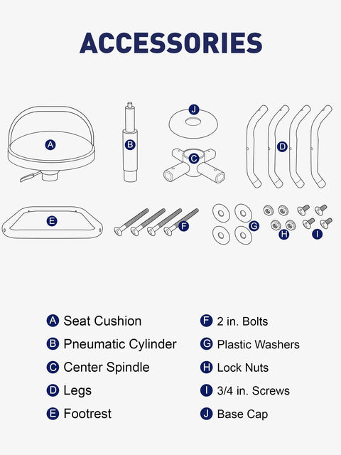 Diagram showing Garage Shop Stool With Backrest Height Adjustable Pneumatic Bar Stool 25 To 31 Inches accessories and parts.