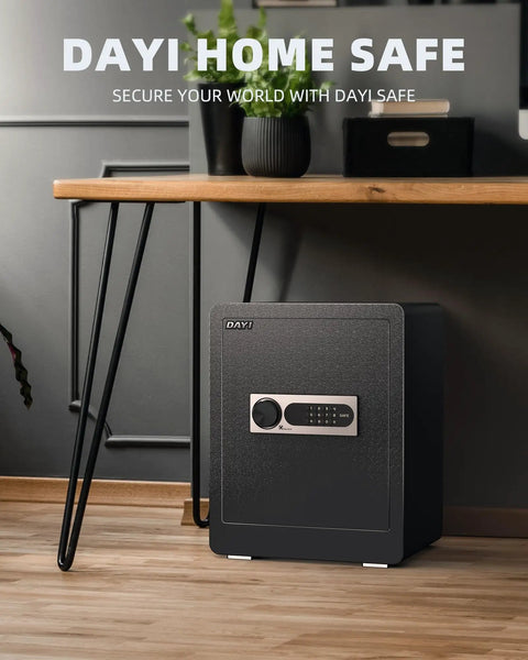 Home Safe Box 2.0 Cu Ft With Fireproof Waterproof Bag Digital Electronic Keypad Dual Alarm System And Removable Shelf Pry-Resistant Door