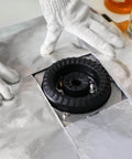 Hands demonstrating installation of 4 Sheets 12-Inch By 30-Inch Aluminized Heat Shield With Adhesive Backed Thermal Barrier Insulation Wrap.