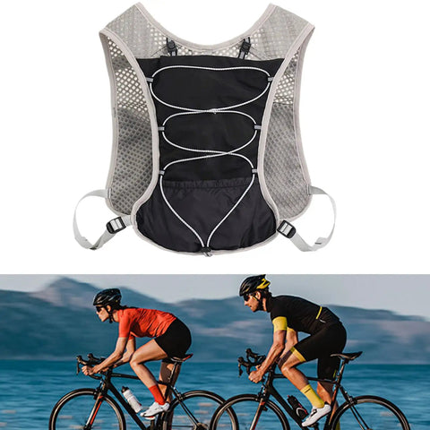 Reflective 5L Hydration Vest For Running And Cycling, Lightweight Quick Drying Breathable Backpack with multi-pocket organizer, front view