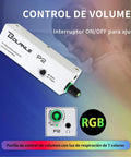 P2 Portable In Ear Monitor Amplifier With XLR TRS Input And Stereo Mono Switch For Keyboardists Drummers Guitarists And Bass Players High Fidelity Personal Stage Monitor showing volume control and RGB light