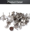 Rugged 50 Piece Silver Upholstery Nail Caps For Couches And Headboards Quick Snap Fit Flat Trim Decorative Hardware in detail view.