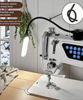 30 LED Sewing Machine Light With Strong Magnetic Base And Fully Flexible Silicone Neck Task Lamp attached to sewing machine