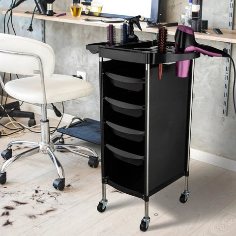 Mobile Hair Salon Tool Cart With Six Layer Design On Wheels For Spa Tattoo Studios Space Saving Barber Station Trolley