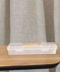 Heavy Duty Small Parts Organizer Box Built Tough Plastic Tool Caddy with Grippy Handle on wooden table.