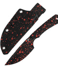 Fixed Blade EDC Knife With 3.69 Inch D2 Drop Point Blade, Beast Tough, Ultra Durable Sharp Edge Retention, Black G10 Handle, Heavy Duty Tactical Knife For Outdoor Use Field Ready G006A8 with red speckled design and Kydex sheath