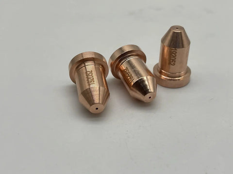 Close-up of 192052 nozzle tips, component of 10Pcs Nozzle Tip And 10Pcs Electrode Set For ICE 40T ICE 40C ICE 50C ICE 55C Plasma Cutter Torch