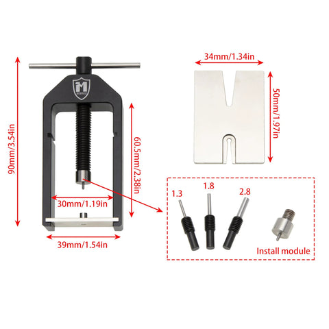 Aluminum Alloy Motor Pinion Gear Puller Remover With 3 Adapters For 1.5mm 2.0mm And 3.0mm Shafts CNC Machined Anodized RC Tool components