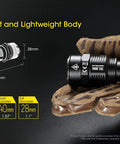 9800 Lumen Tactical Flashlight With USB C Rechargeable 5000mAh Battery Ultra Bright Handheld Beam Reaches 306 Yards in gloved hand