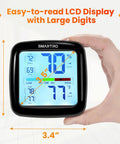 Pro Grade Digital Hygrometer And Indoor Room Thermometer With Swiss Sensors, Ultra Accurate Humidity Gauge With 0.5F Temperature Tolerance And Two Percent RH Range, 10 Second Update Rate For Precise Climate Tracking. black 3.4-inch LCD display