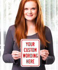 Badass Custom Metal Wall Sign For Office Business Airbnb Delivery Decor 10x7 Inch Rust Free Aluminum, woman holding sign indoors.