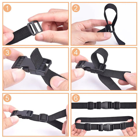 6 Pack 1 Inch Quick Release Plastic Buckles Clips Dual Adjustable Replacement For Backpack Nylon Webbing Straps Durable Polypropylene