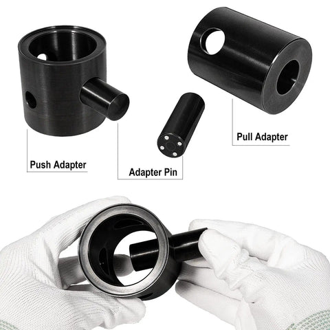 Leaf Spring Pin And Bushing Adapter Service Kit Remover And Installer Tool Set showing push and pull adapters, adapter pin.