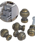 Solid Zinc Alloy Mini Cabinet Knobs Bronze Vintage Drawer Pulls Antique Style Hardware For Jewelry Box Dresser Cupboard 19Mm Height With Screws, showcased on drawer.