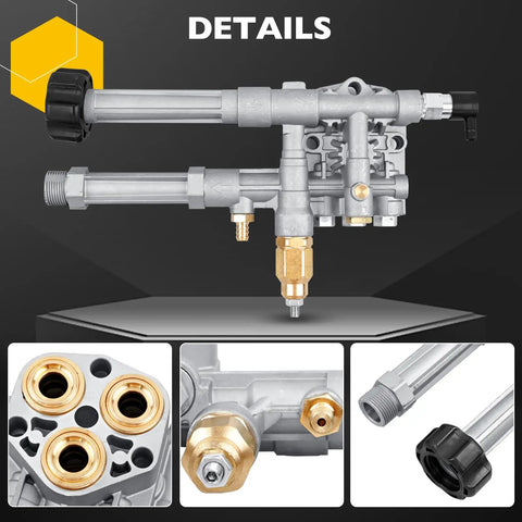 Beefed Up Complete Pump Head With Unloader And Thermal Relief Valve For Pressure Washer Replacement Kit Fits SRMW2.3G28 And SRMW2.4G28 Delivers