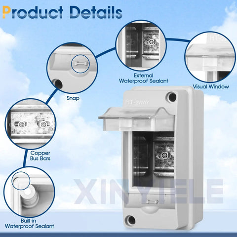 Waterproof Distribution Protection Box For Breaker Electrical Panel With Transparent Cover, ABS Plastic, IP65, wall mount