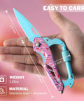 Close-up of Six In One Carabiner Multitool With Folding Knife And Bottle Opener Glass Breaker in hand