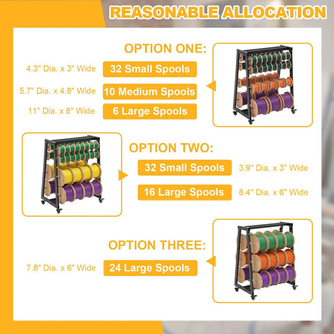 Heavy Duty 8 Rod Wire Spool Rack With Easy Glide Locking Casters And Solid As A Rock 400 Lb Capacity Adjustable Stainless Steel Cable Dispenser Mobile Cart with spool options.