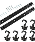 12 Inch L Track Tie Down System Kit, Heavy Duty Aluminum Cargo Track With 6 360 Degree Rotating Stud Fittings, screws included