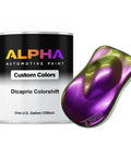 Premium Custom Auto Paint Basecoat Midcoat Featuring Dope Medium Color Shift Effect Ready To Spray With Included Slow Reducer For Hot Rods Trucks And Fresh Street Rides, one gallon can with color shift sample.
