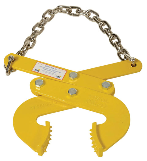 Low Profile Double Scissor Pallet Puller, Workhorse Steel Construction, 5000 Lb Capacity, Self Cleaning Head, yellow finish
