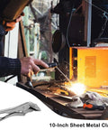 10 Inch Locking Sheet Metal Tool With Adjustable Opening Nickel Plated Pliers used in DIY welding metalwork scene