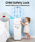 Hot And Cold Water Cooler Dispenser For 5 Gallon Bottle With Top Loading Design No Mess No Fuss in bedroom with child safety lock