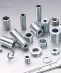 Galvanized Steel Spacers Ten Pack Heavy Duty Round Metal Spacers One Half Inch Bore Three Quarter Inch Outer Diameter One And A Half Inch Length Unthreaded Standoff Bushings Plain Finish For M12 Screws And Bolts, assorted sizes with wrench