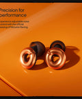 Adjustable Ear Plugs With Three Noise Reduction Modes Quiet Engage Experience For Focus Travel Festivals And Socializing 20 To 26 dB Noise Reduction All Day Comfort And Travel Ready Convenience in orange with black ear tips