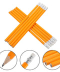 HB Carpenter Pencils 10 Pack Yellow Wood Graphite Marking Pencils with White Erasers for Construction, Woodworking, Office and School Use