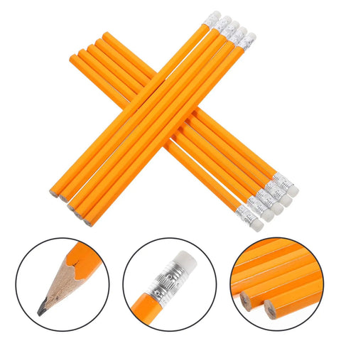 10 Pack HB Carpenter Pencils Yellow Wood With White Eraser Head For Construction Engineering Woodworking Drafting School And Office Use Great For Marking Lines On The Jobsite And Clean Erases On Surfaces