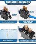Installation steps for Straight Shooting Coolant Mister For Milling Machines With Slick Magnetic Base, featuring connection interfaces.