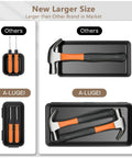Comparison of hammer and screwdriver set in black tool trays labeled 'A-LUGEI' and 'Others', highlighting size difference.