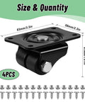 4 Pack 1.5 Inch Low Profile Caster Wheels Set Nylon Dual Wheels Swivel Plate Casters Heavy Duty for Furniture and Workbench